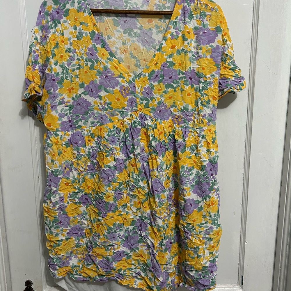 Floral V-Neck Women's Top